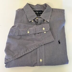 Ralph Lauren Men's Long‎ Sleeve Gingham Check Button Down Shirt 16 32/33